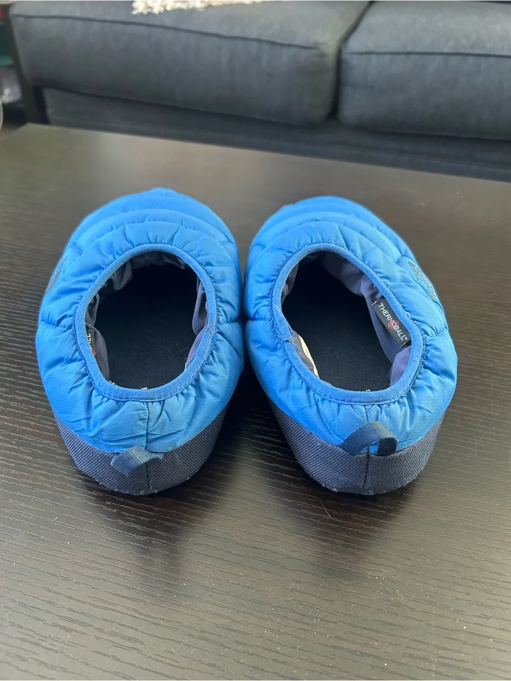 The North Face men’s ThermoShoes - Blue Cozy Slip-Ons